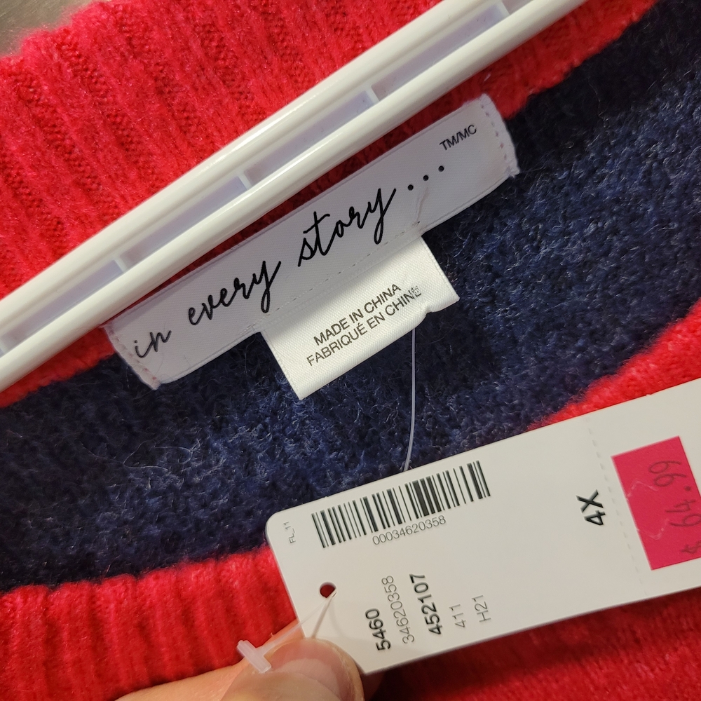 Cozy Red Heart Pattern Sweater - Picture 3 of 4